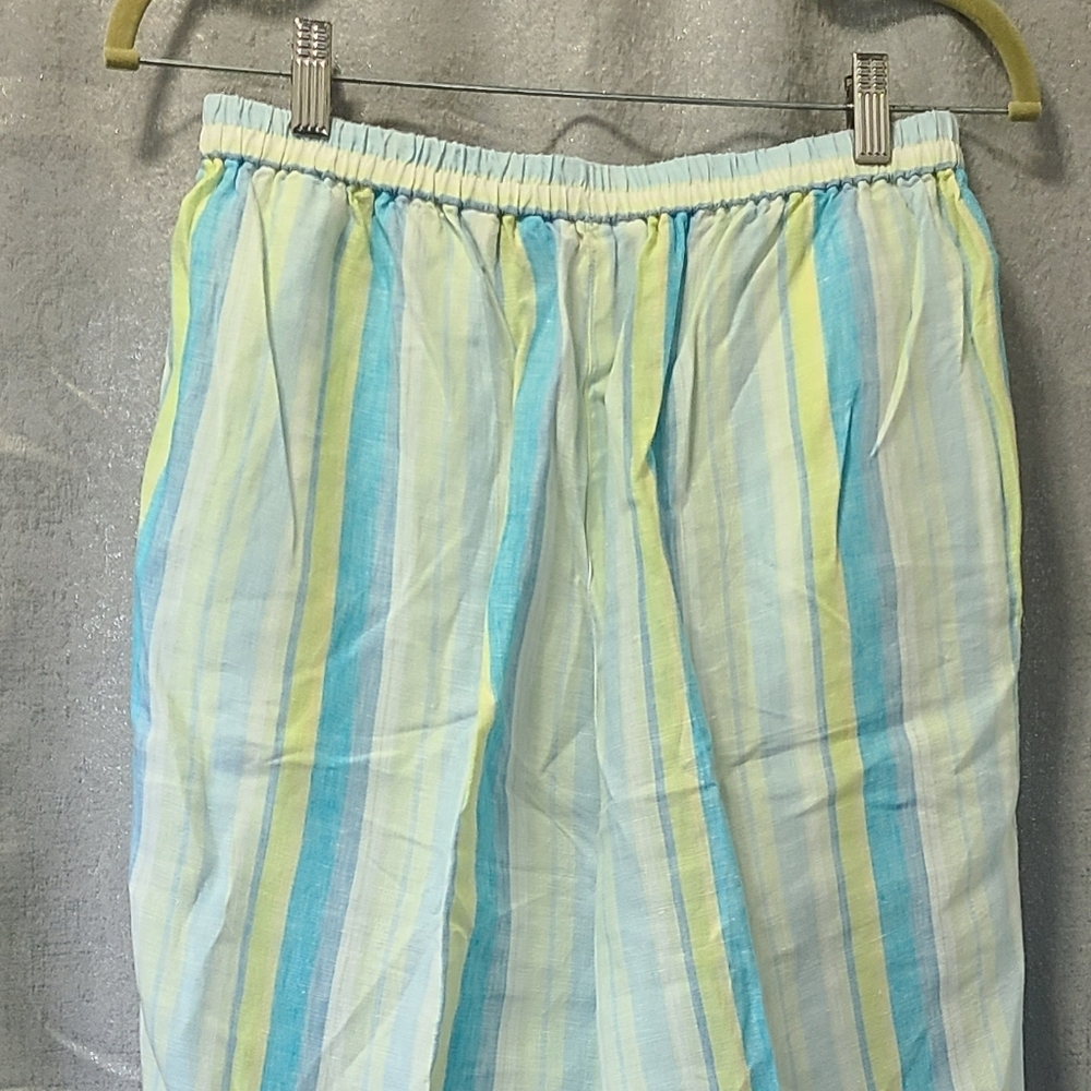 Talbots‎ Striped Pastel Linen Pants 12W